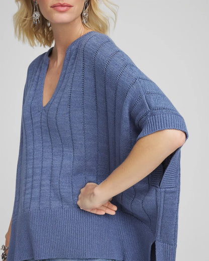 Open-Knit Splitneck Poncho - Chico's