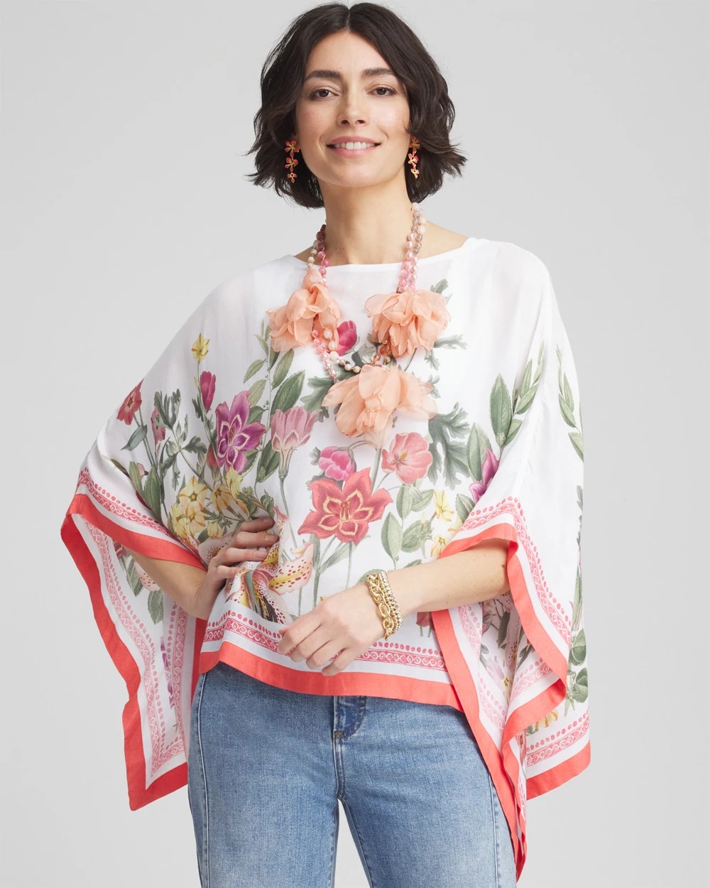 Wildflower Crepe Boatneck Poncho - Chico's