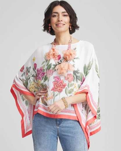 Wildflower Crepe Boatneck Poncho - Chico's