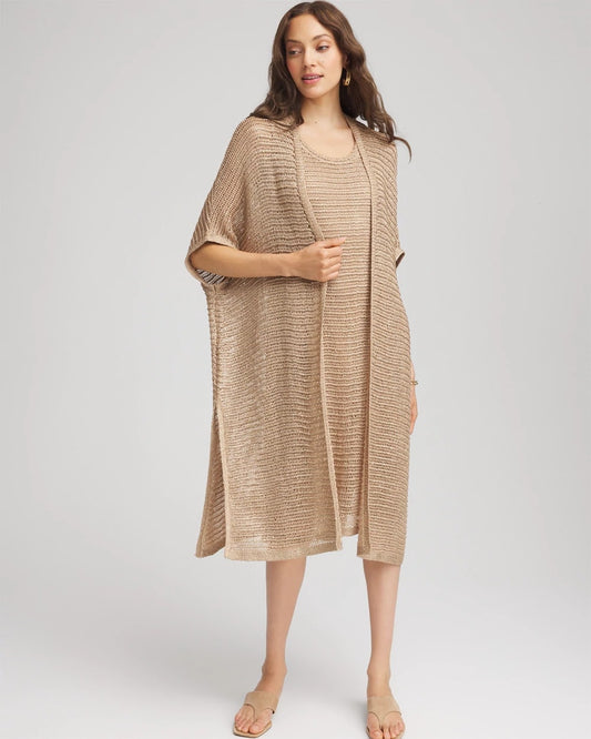 Crochet-Knit Sequins Ruana - Chico's