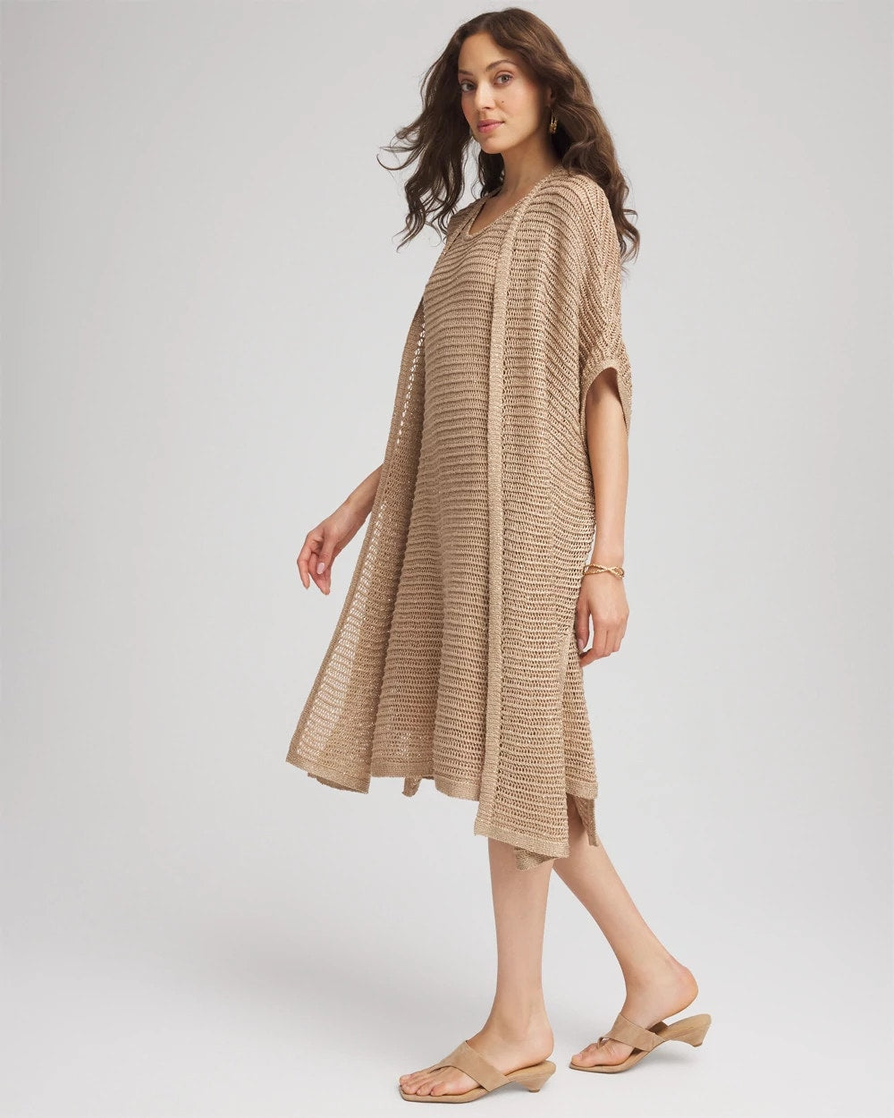 Crochet-Knit Sequins Ruana - Chico's