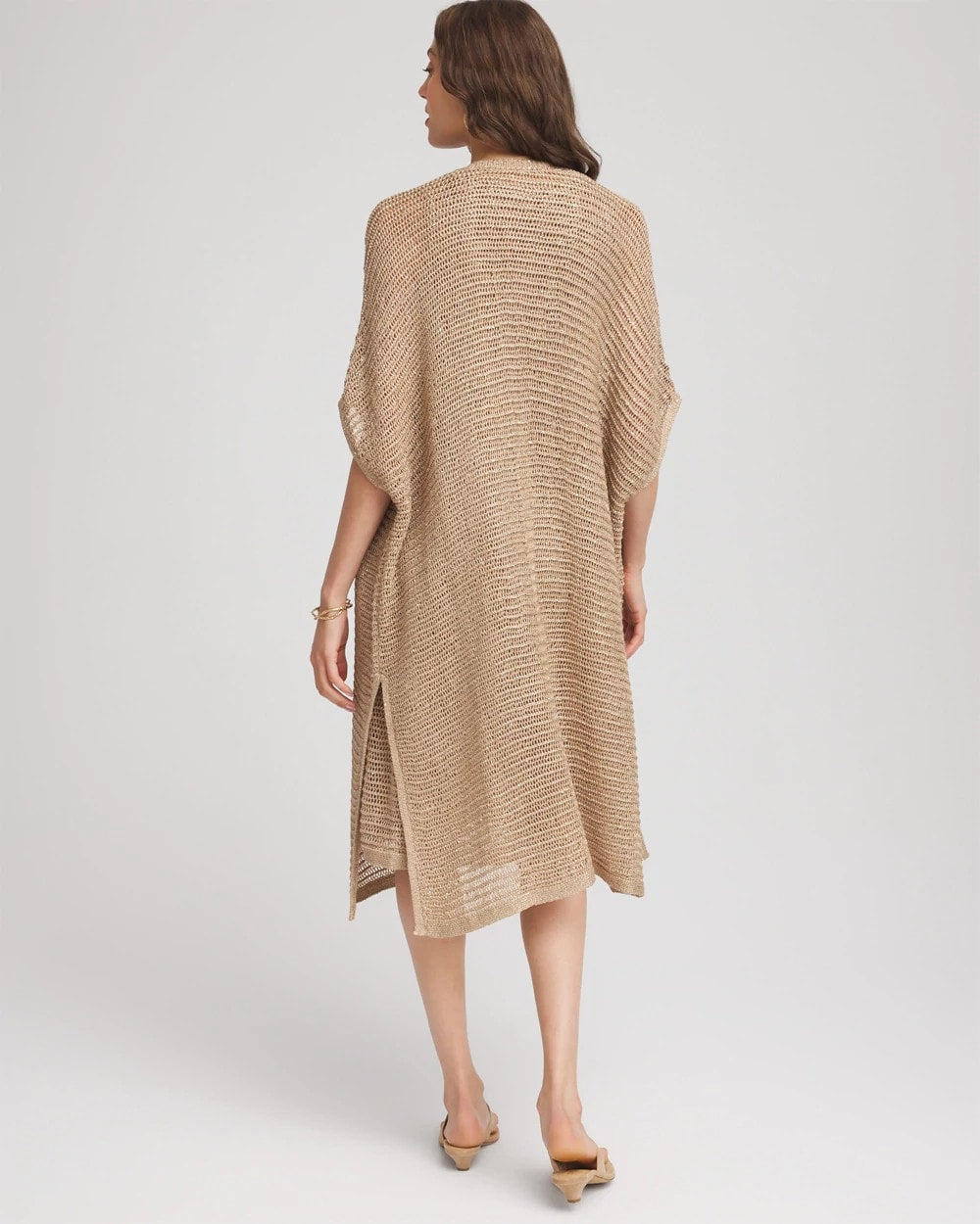 Crochet-Knit Sequins Ruana - Chico's