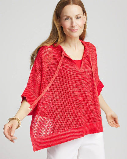 Sequin Open Knit Poncho - Chico's