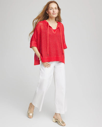 Sequin Open Knit Poncho - Chico's