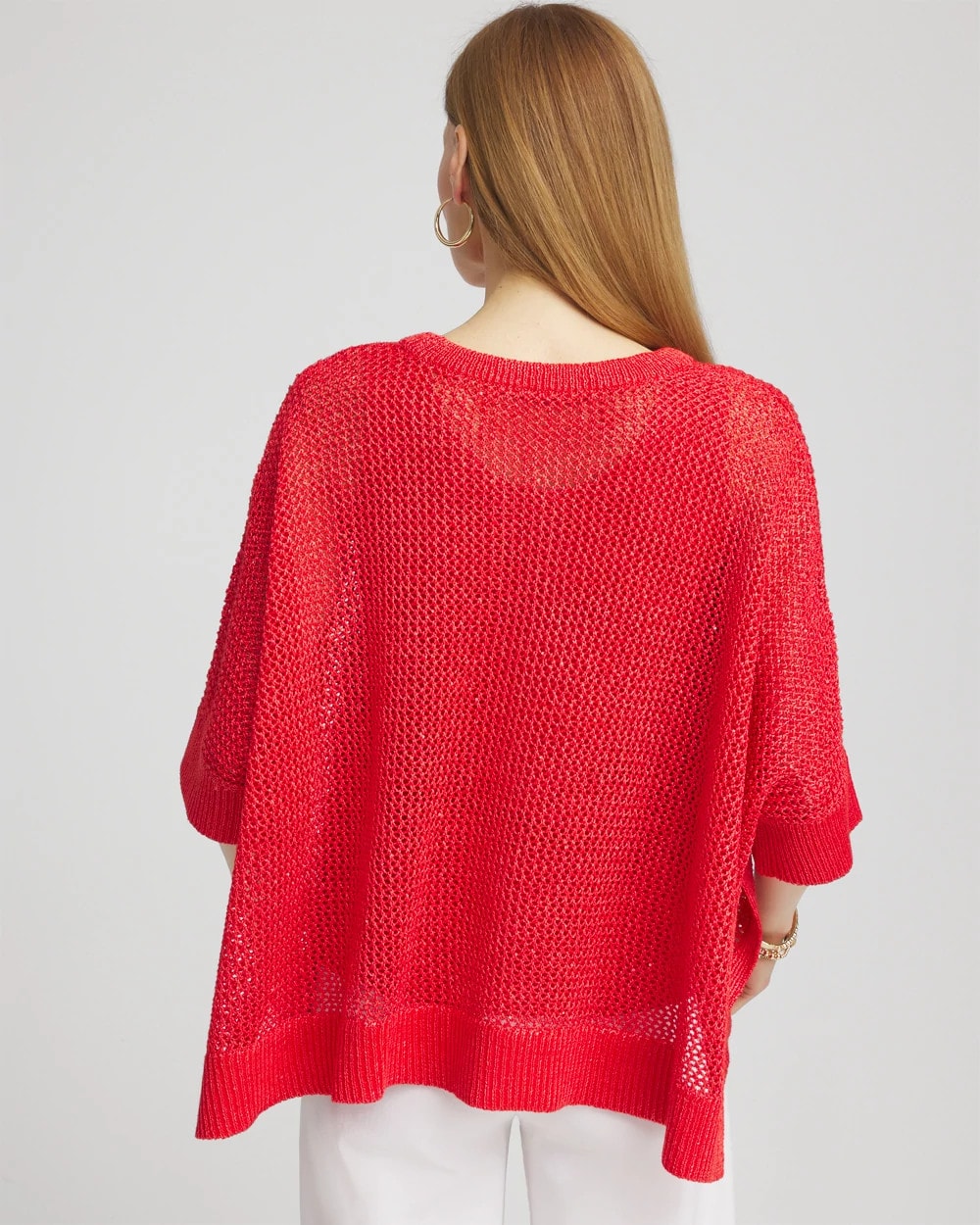Sequin Open Knit Poncho - Chico's