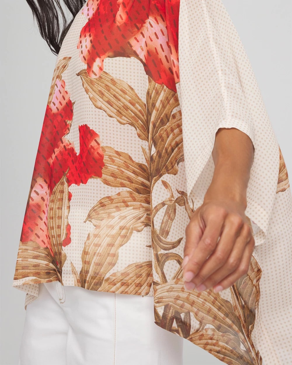 Floral Chiffon Pull-Over Poncho - Chico's