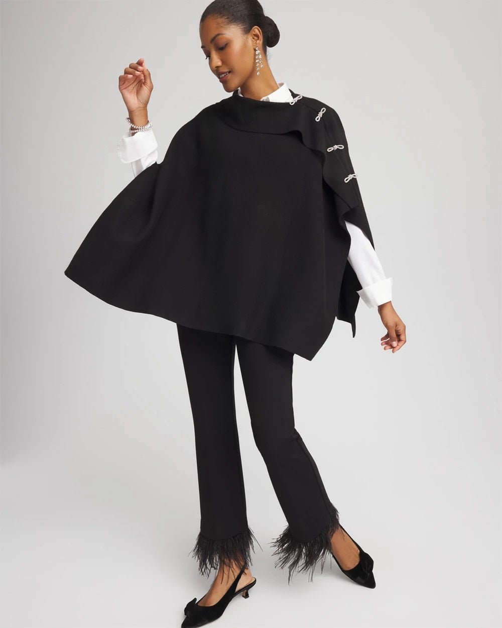 Embellished Bow Poncho - Chico's