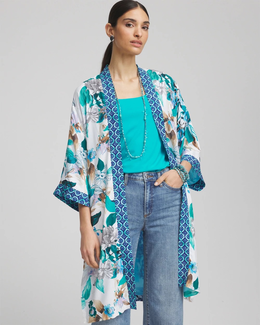 Island Motif Long Kimono - Chico's