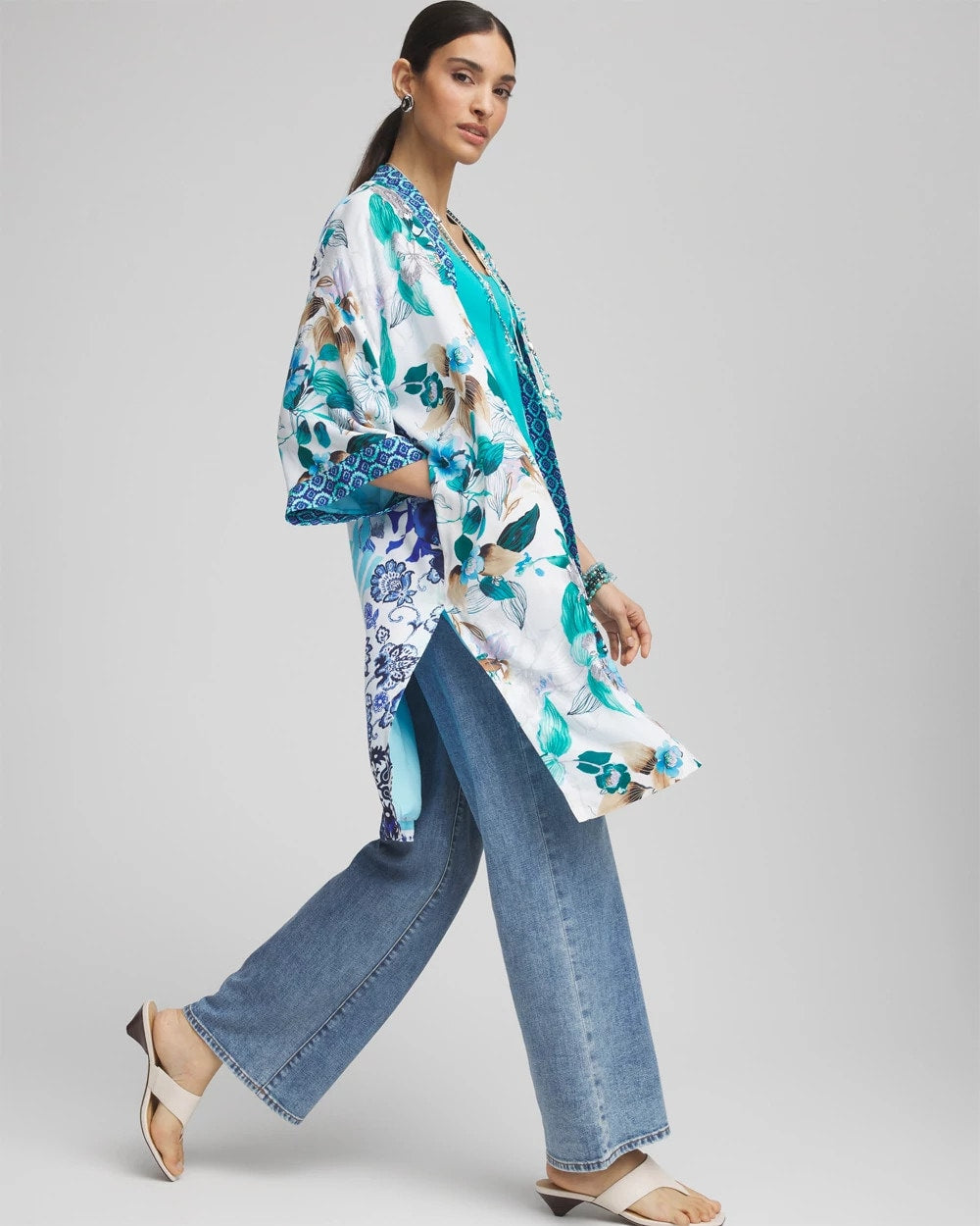Island Motif Long Kimono - Chico's