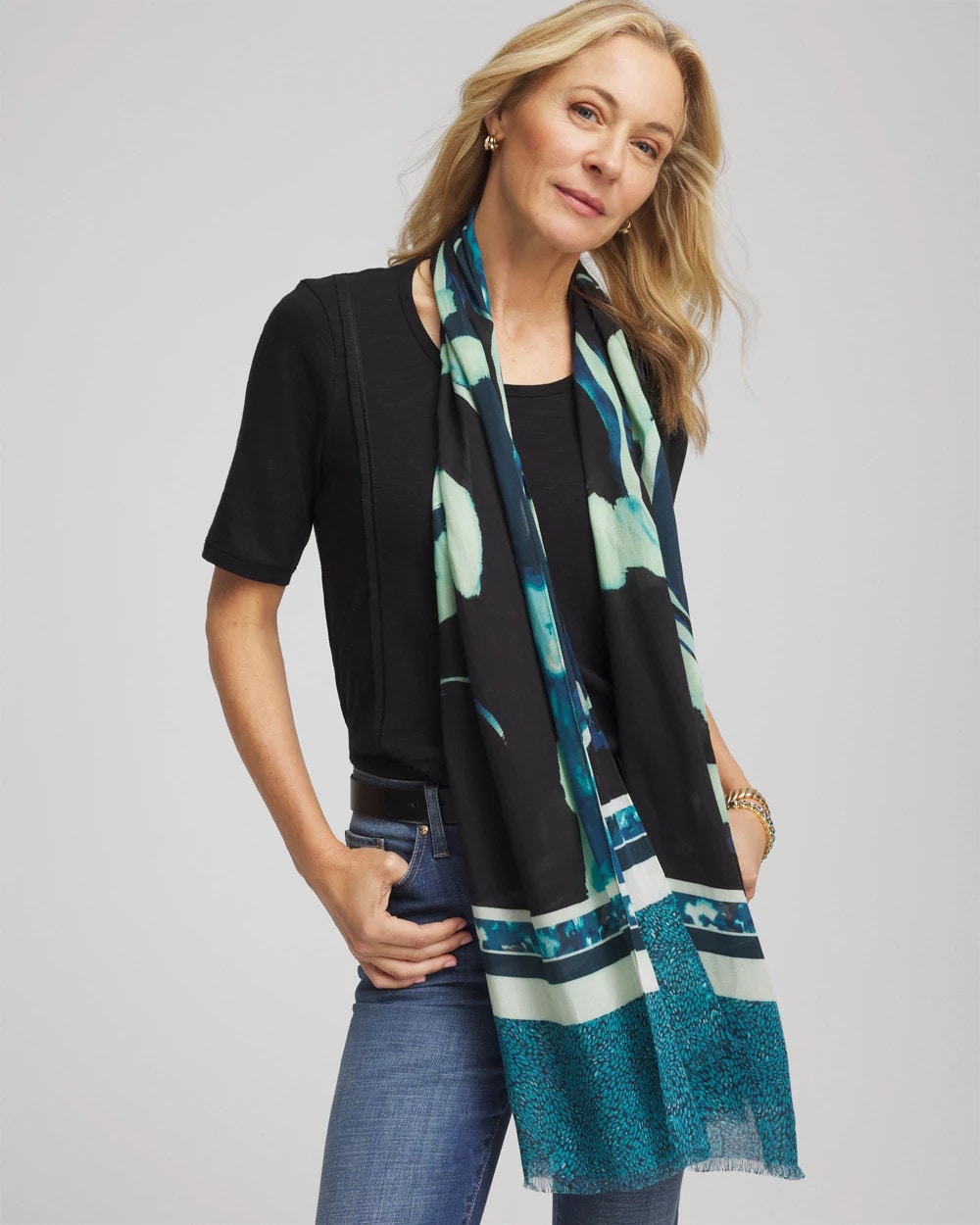 Glacier Colorblock Oblong Scarf - Chico's