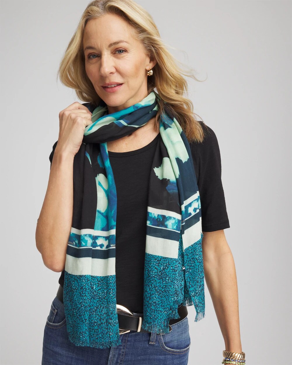 Glacier Colorblock Oblong Scarf - Chico's