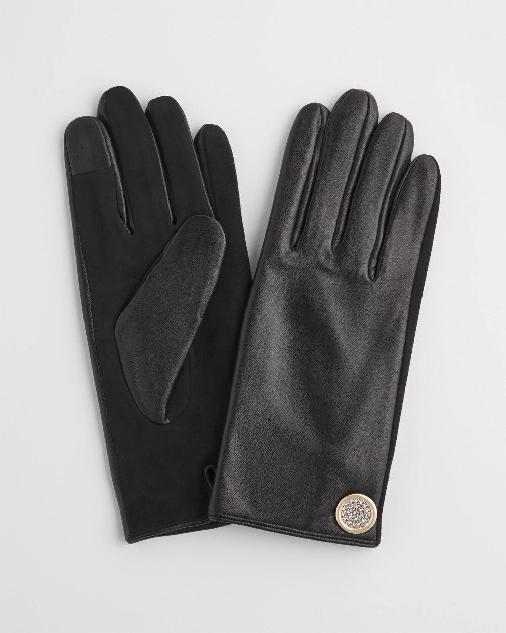 Leather Button Detail Gloves - Chico's