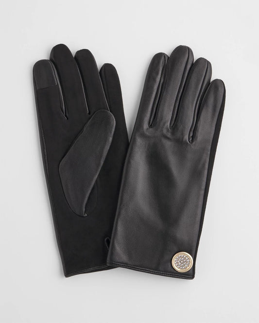 Leather Button Detail Gloves - Chico's
