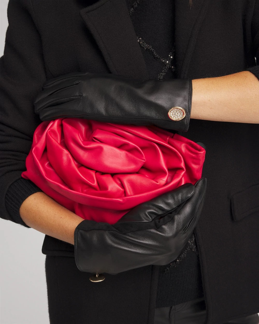 Leather Button Detail Gloves - Chico's