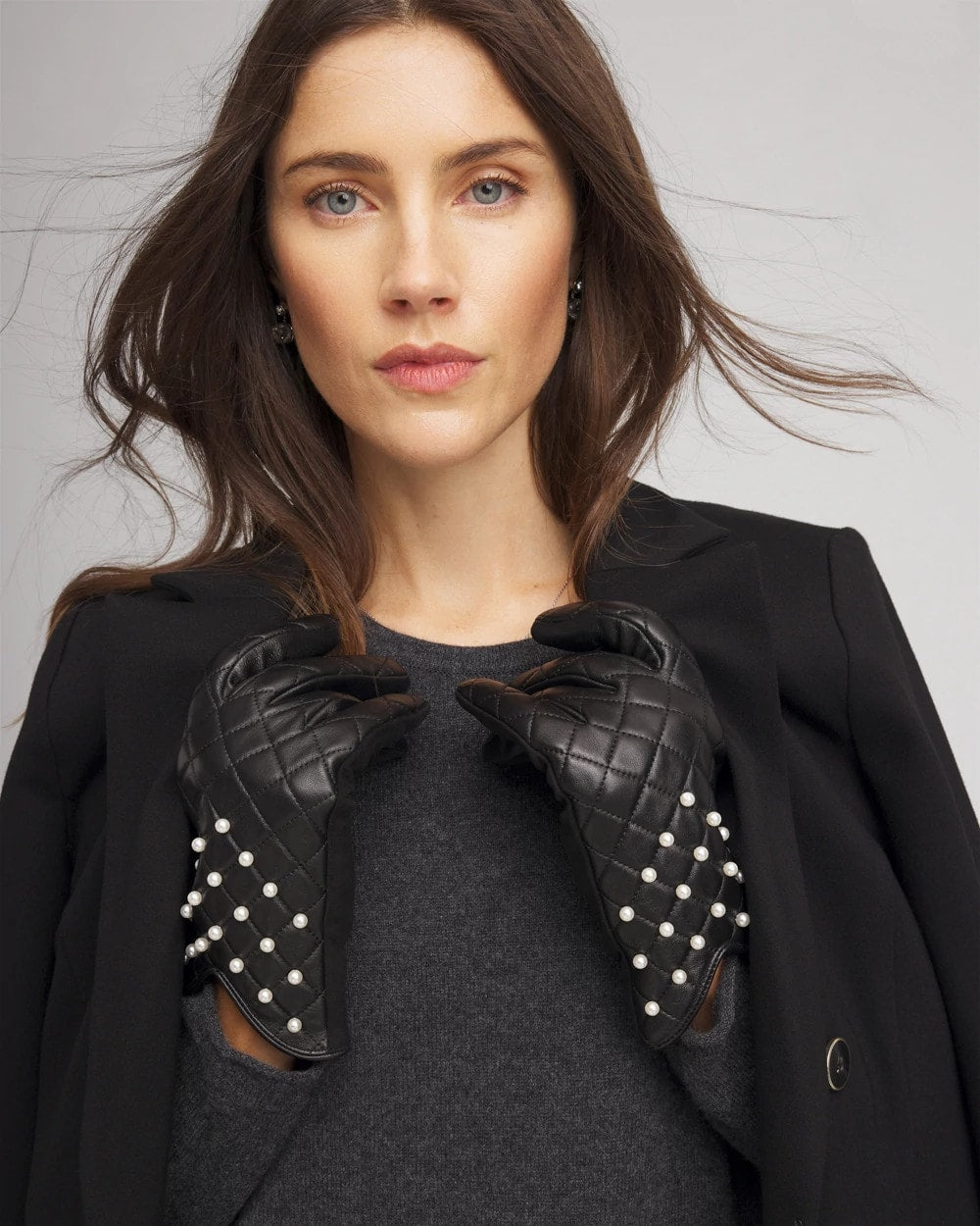 Leather Pearl Quilted Gloves - Chico's