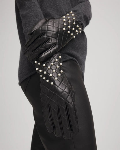 Leather Pearl Quilted Gloves - Chico's