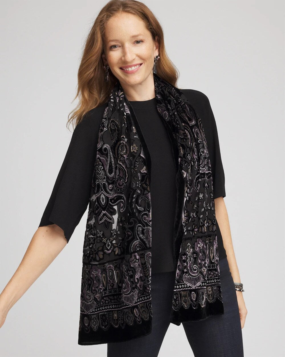 Velvet Burnout Oblong Scarf - Chico's