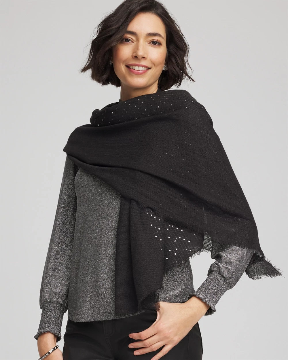 Metallic Stripe Oblong Scarf - Chico's