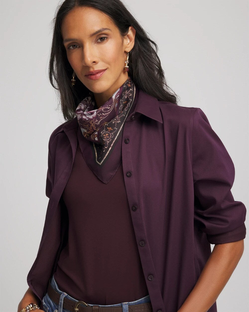 Frosty Floral Square Neckerchief Scarf - Chico's