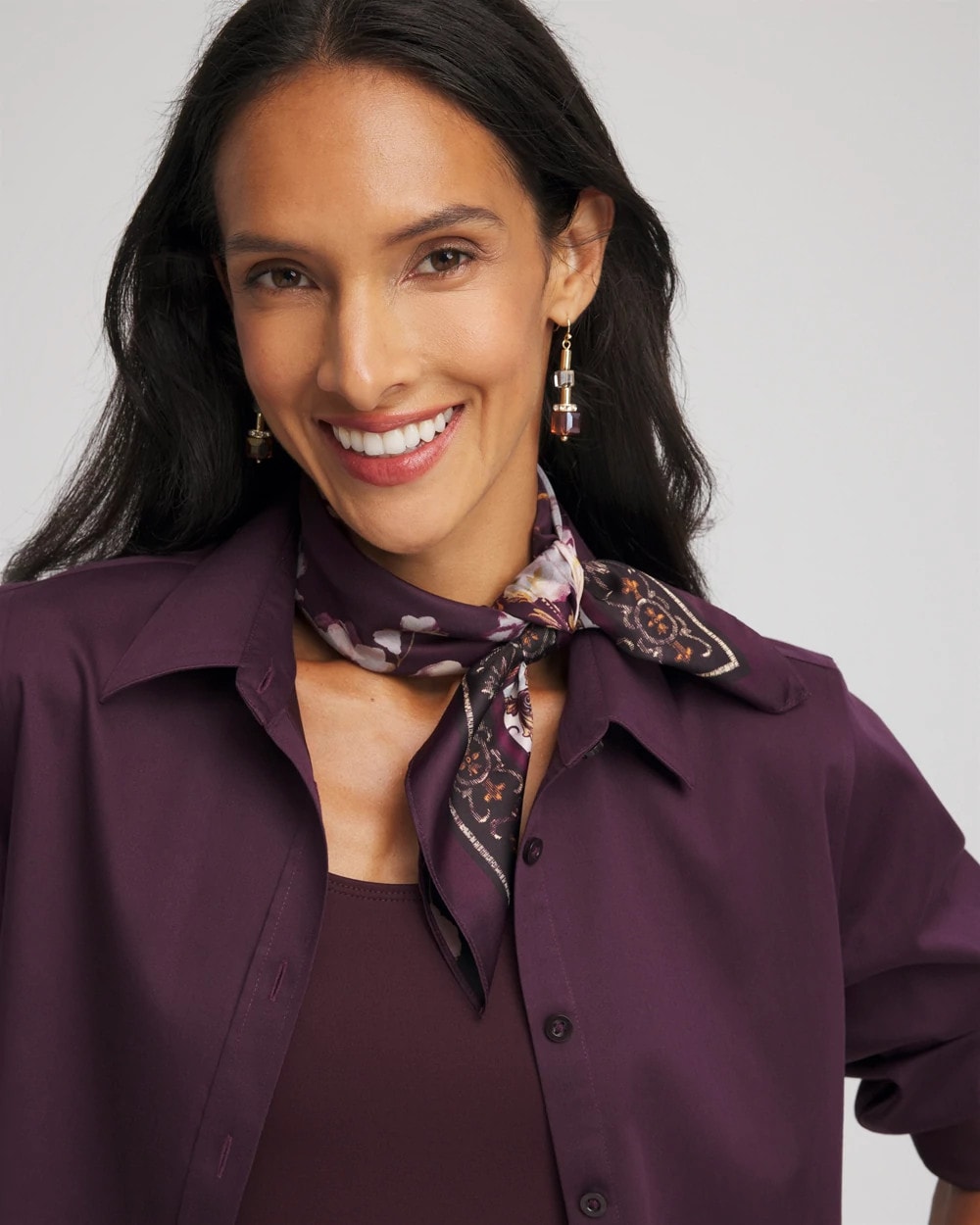 Frosty Floral Square Neckerchief Scarf - Chico's