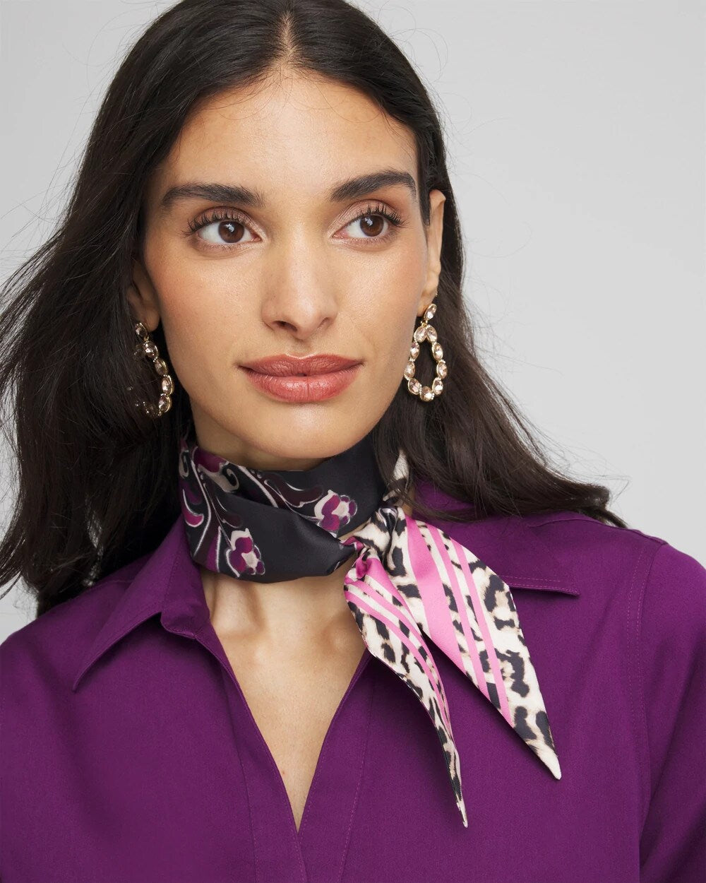 Floral Animal Print Skinny Scarf - Chico's