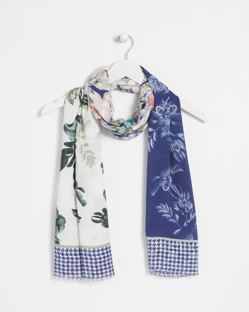 Colorblock Floral-Print Oblong Scarf - Chico's
