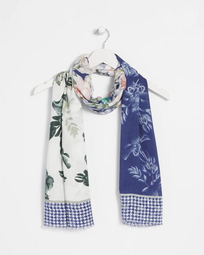 Colorblock Floral-Print Oblong Scarf - Chico's