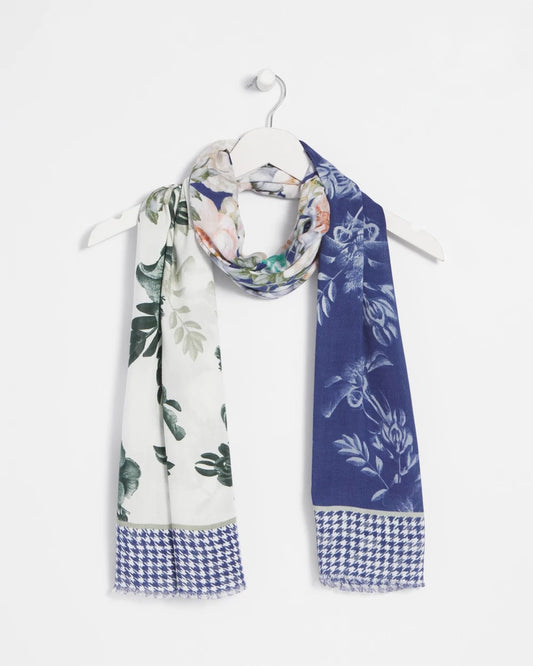 Colorblock Floral-Print Oblong Scarf - Chico's