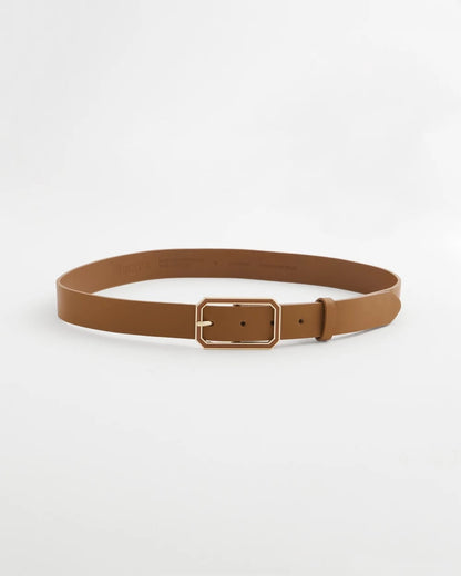 Cognac Enamel Buckle Trouser Belt - Chico's