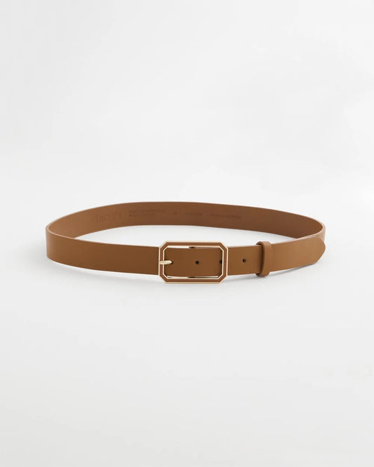 Cognac Enamel Buckle Trouser Belt - Chico's
