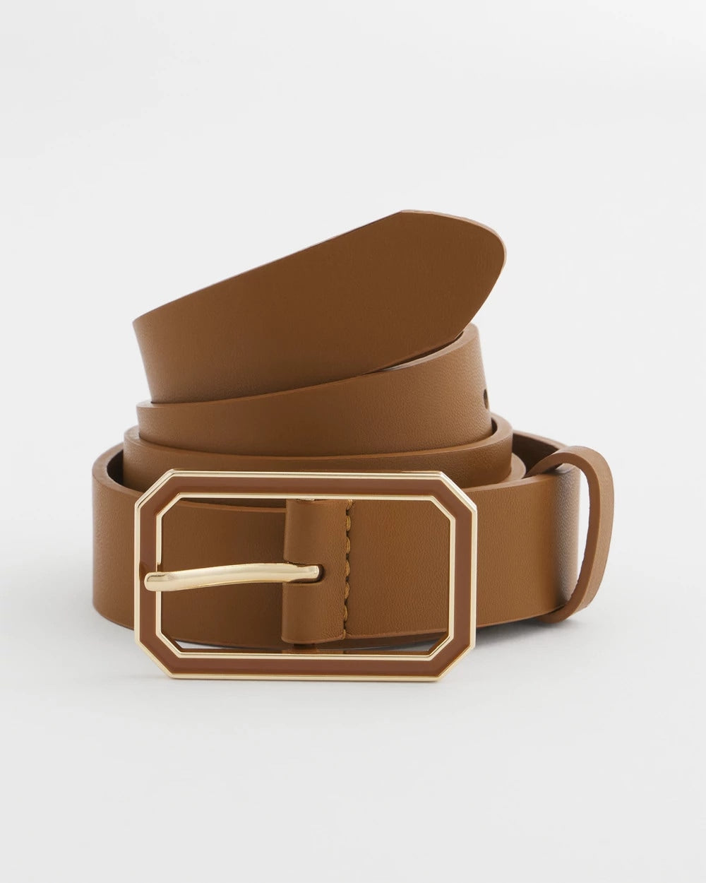 Cognac Enamel Buckle Trouser Belt - Chico's