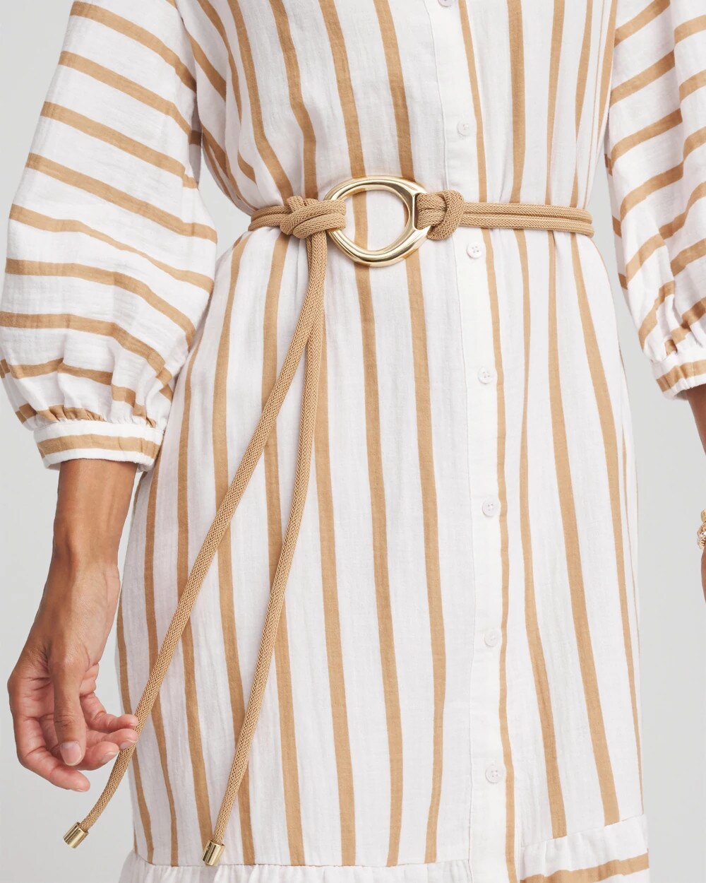 Neutral Goldtone Rope Belt - Chico's