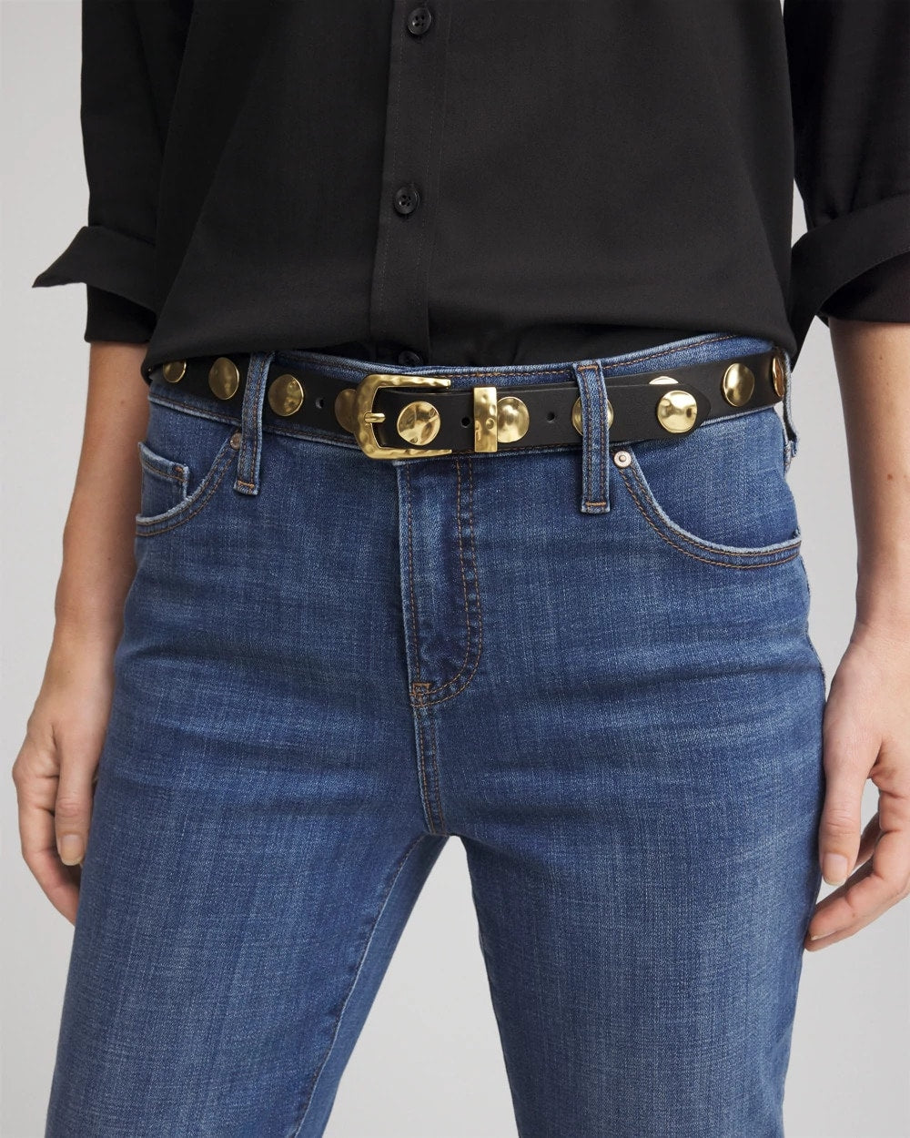 Studded Faux Leather Trouser Belt - Chico's