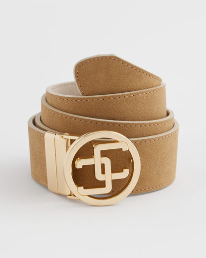 Faux Suede Reversible Chico's Logo Trouser Belt - Chico's