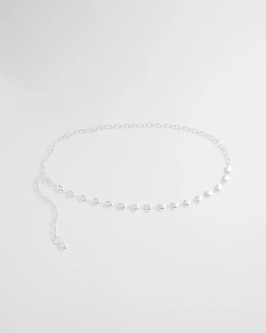 Silvertone Pebble Chain Belt - Chico's