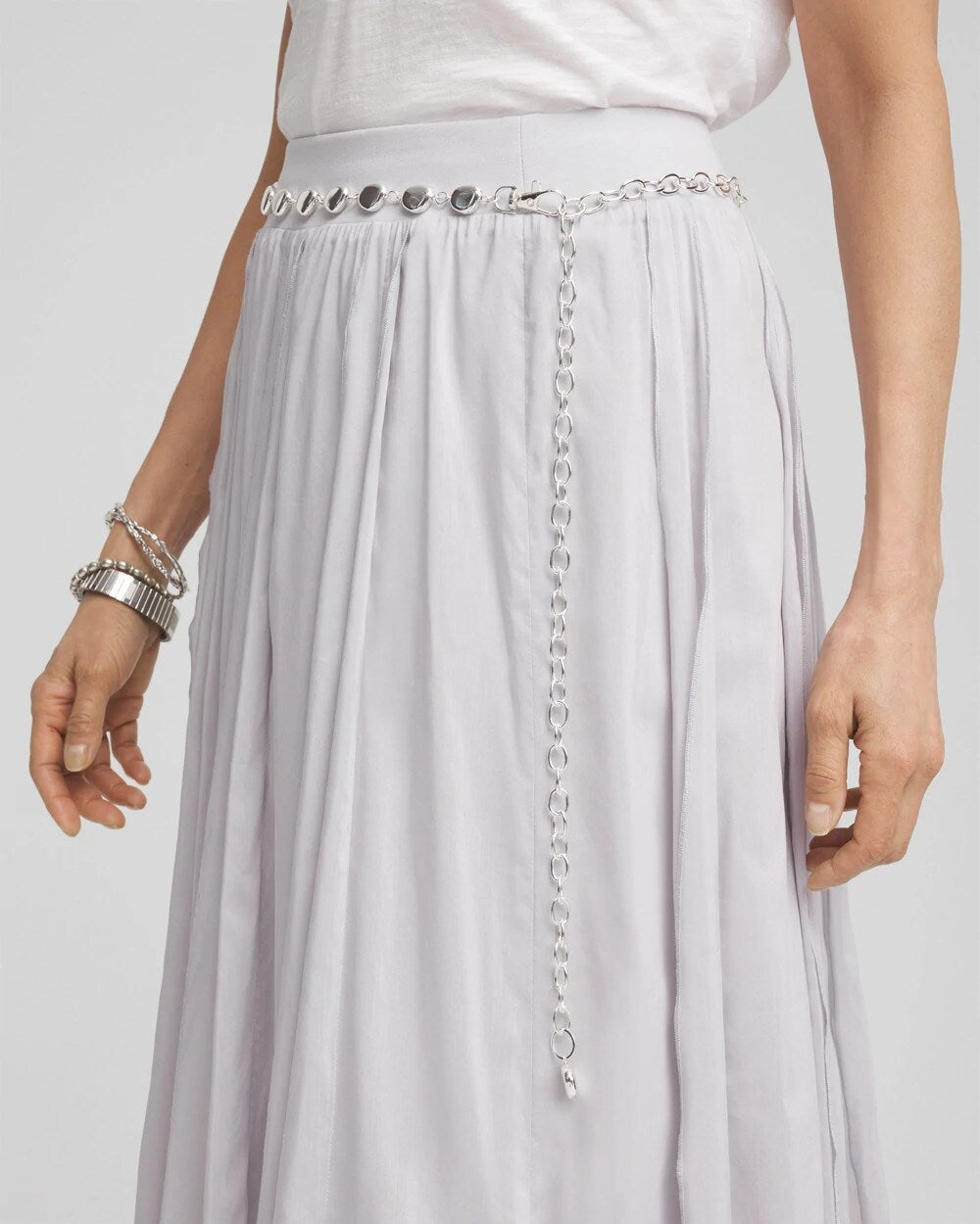 Silvertone Pebble Chain Belt - Chico's