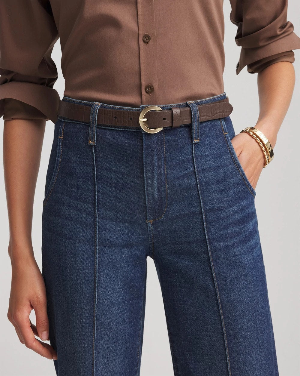 Crocodile Motif Trouser Belt - Chico's