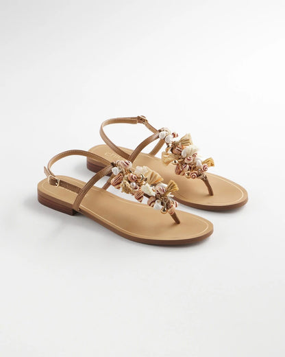 Beach Seashell T-Strap Sandals - Chico's