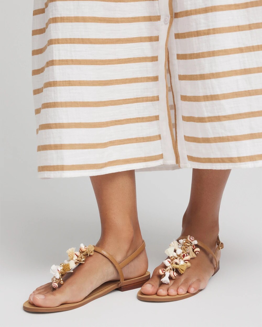 Beach Seashell T-Strap Sandals - Chico's