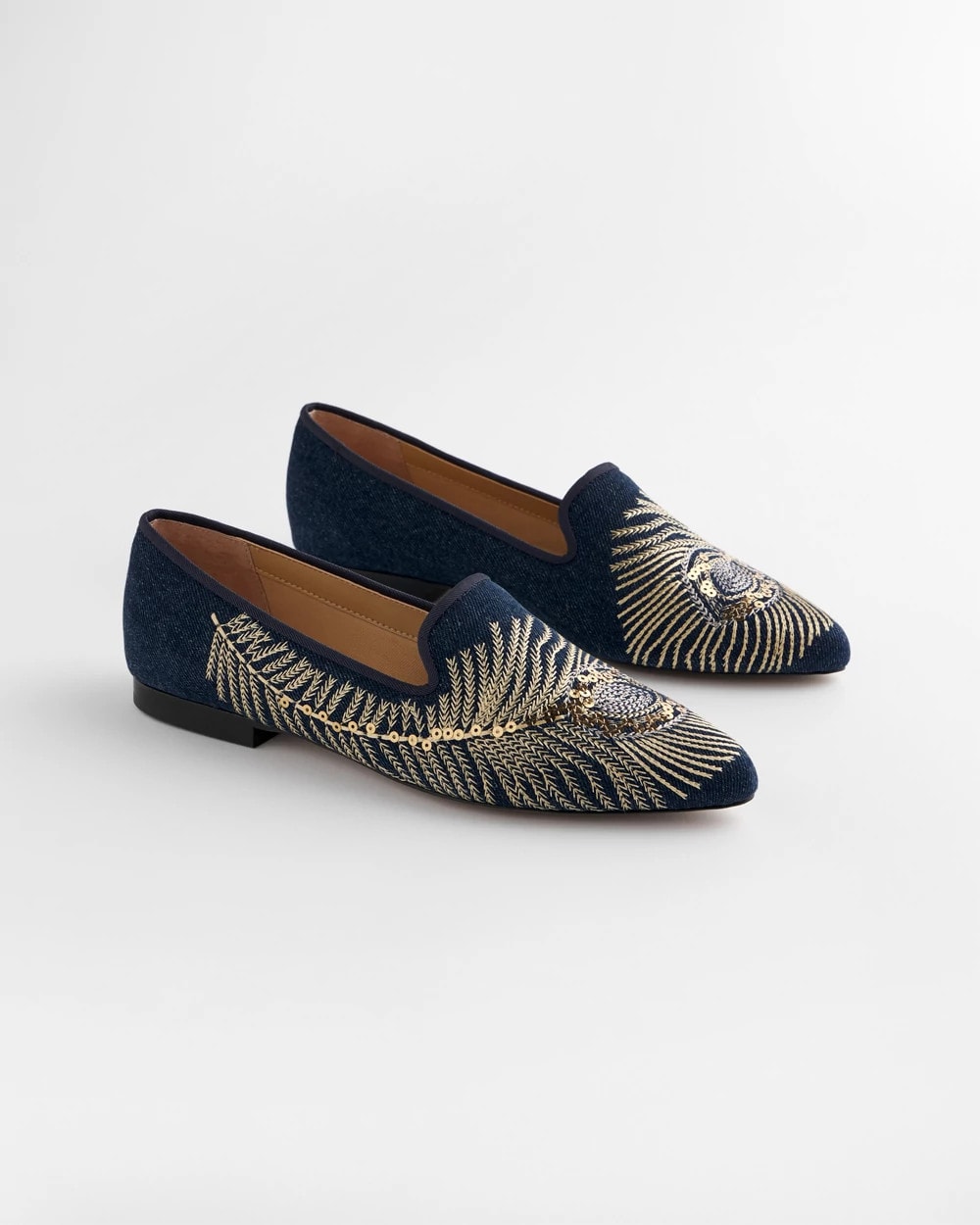 Peacock Embroidered Flats - Chico's