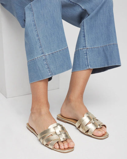 Leather Cassidy Cross-Strap Slide Shoes - Chico's