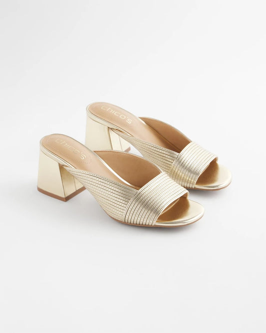 Vinia Metallic Rope Block Heels - Chico's