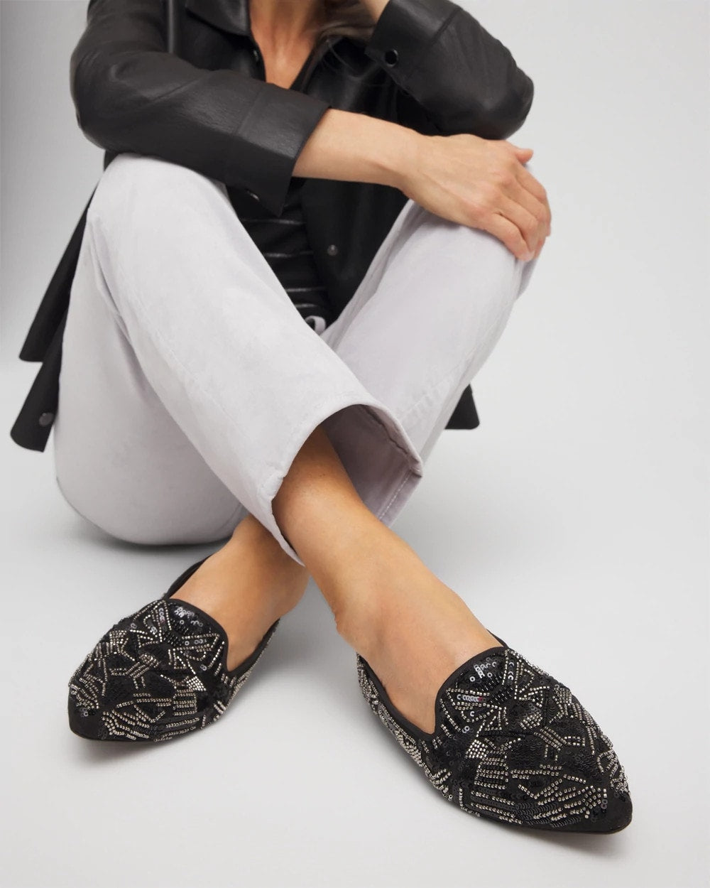 Gwyn Art Deco Beaded Flats - Chico's
