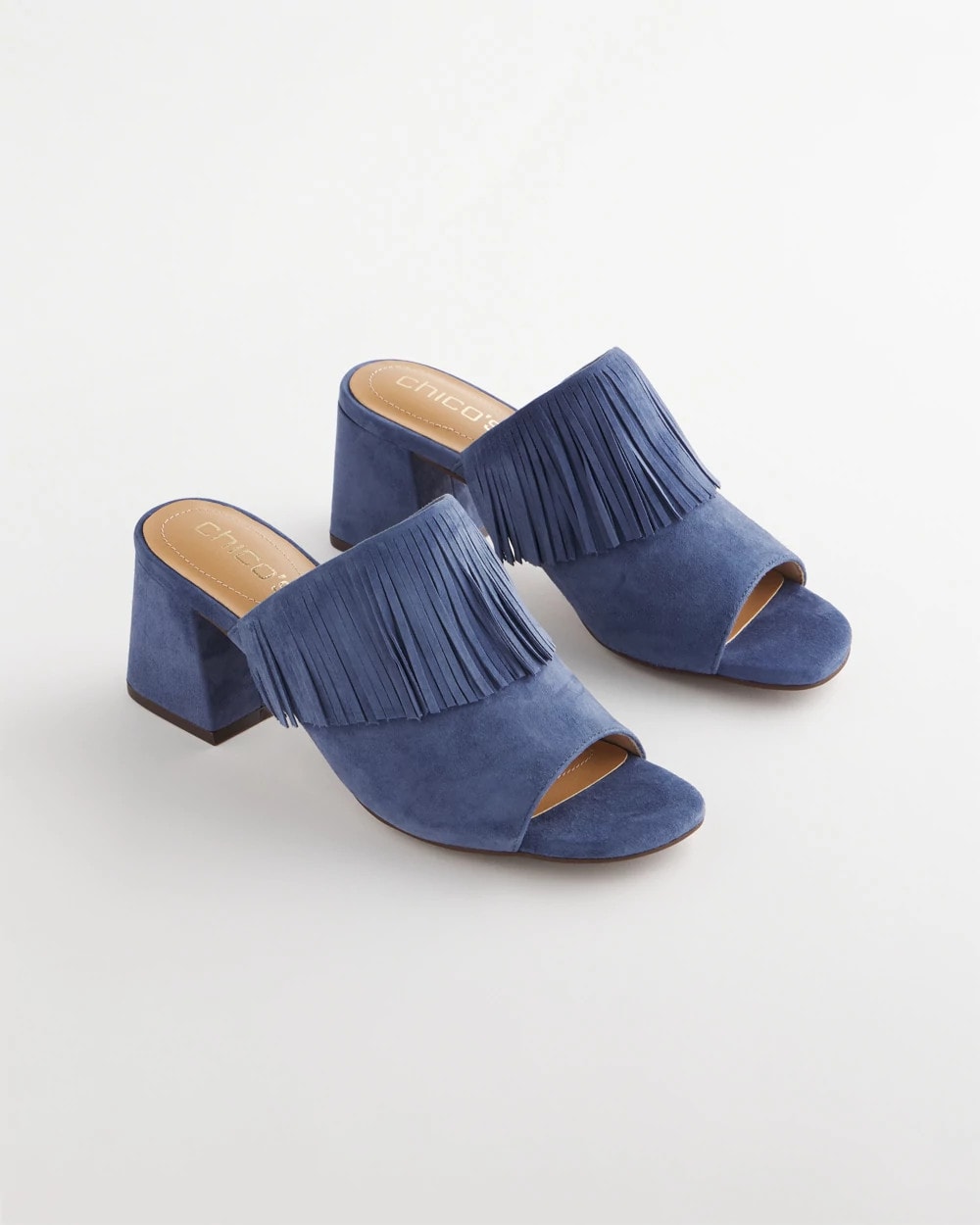 Blue Lotus Suede Fringe Block Heels - Chico's