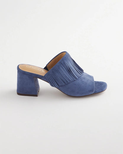 Blue Lotus Suede Fringe Block Heels - Chico's