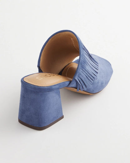 Blue Lotus Suede Fringe Block Heels - Chico's