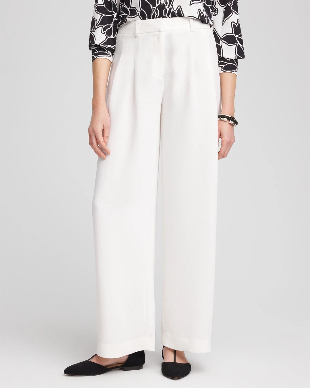 Petite Crepe Pleated Relaxed Pants - Chico's