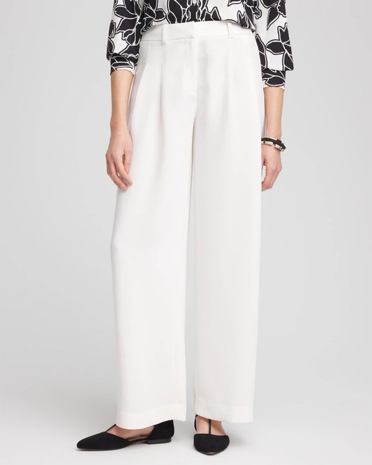 Petite Crepe Pleated Relaxed Pants - Chico's