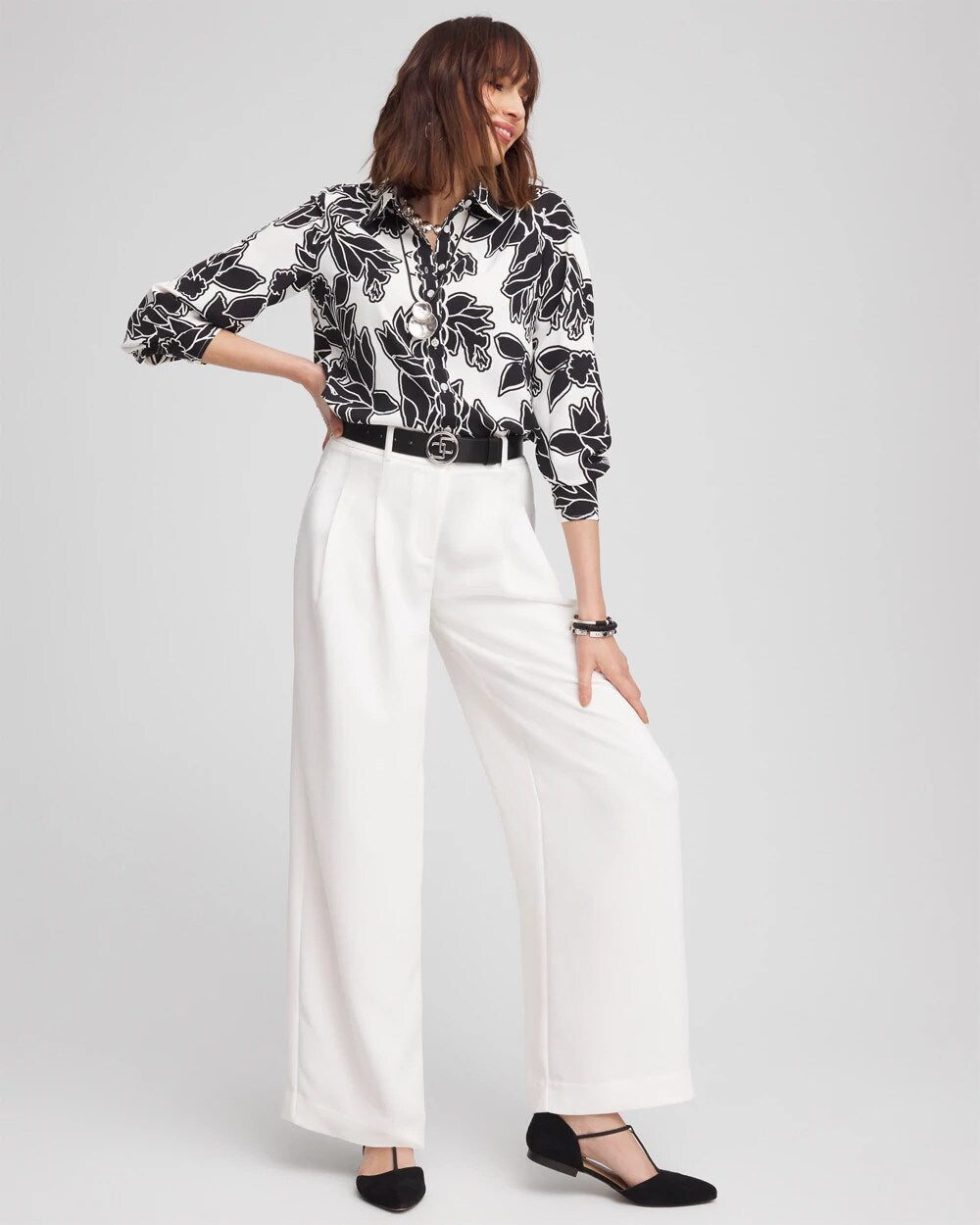 Petite Crepe Pleated Relaxed Pants - Chico's