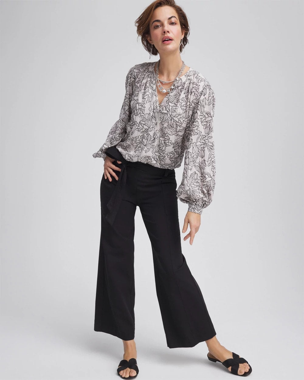 Petite Belted Twill Utility Cropped Pants - Chico's
